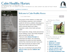Tablet Screenshot of calmhealthyhorses.com